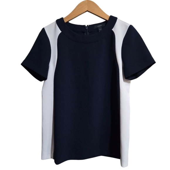 Women's J.CREW Black and White Top - Picture 2 of 5